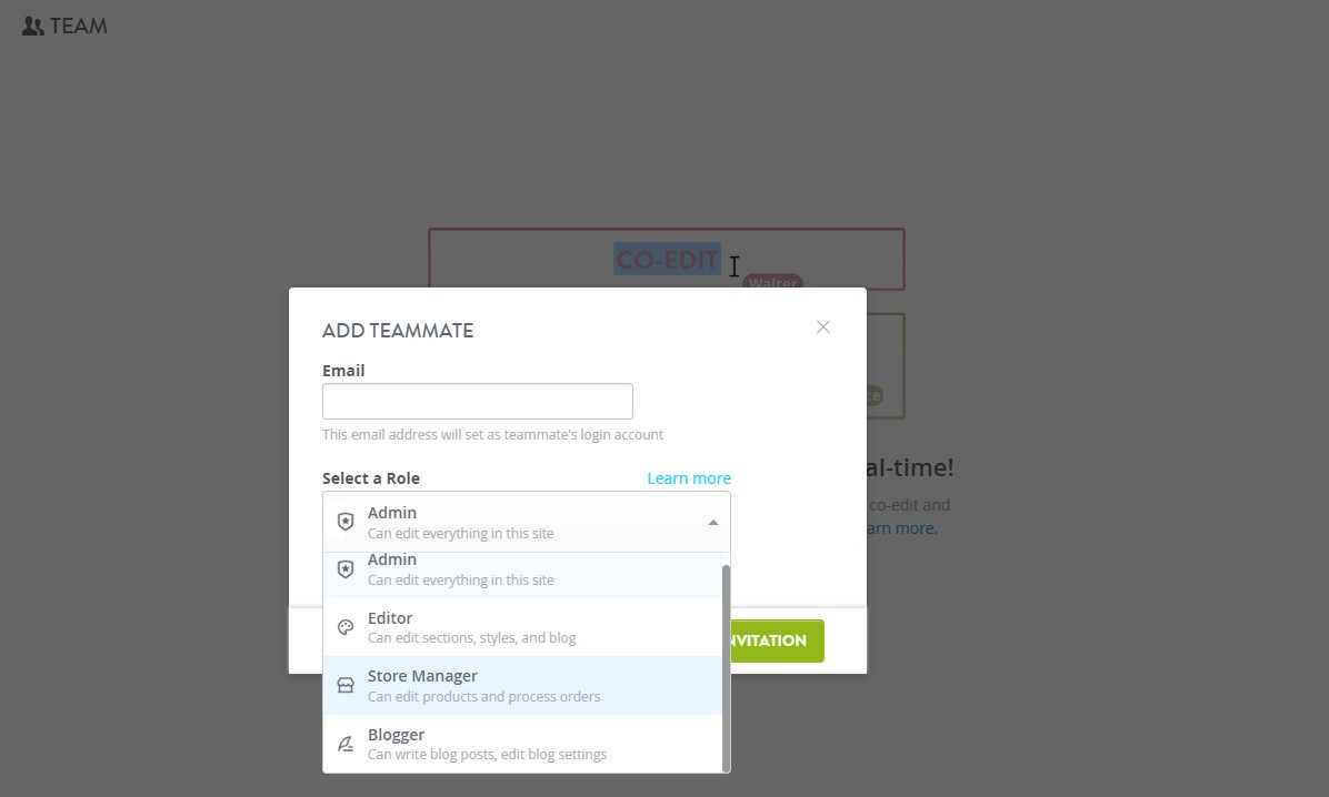 Strikingly Site Editor Team Roles Strikingly Site Editor Team Roles